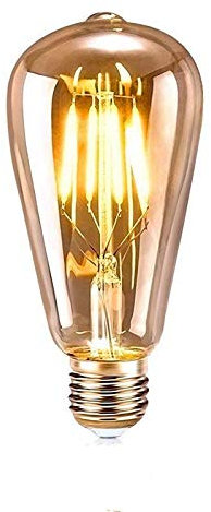 ASANMU Ampoule LED Edison, 1 Pièces ,E27 Vintage Lampe Décorative Rétro Antique ST64 4W LED Filament Blanc Chaud pour Restaurant Café Bar Ampoules à Incandescence