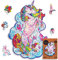 UNIDRAGON Original Holzpuzzle — Inspirierendes Einhorn, 103 Teile, Klein 7 x 9.5 Zoll (18 x 24 cm) Schöne Geschenkverpackung, Einzigartige Form Erwachsene und