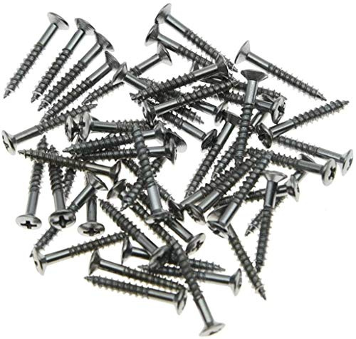 50pcs Guitar Humbucker Pickup Ring Mounting Screws Pickup Frame Surround Screws for Les Paul SG Chrome