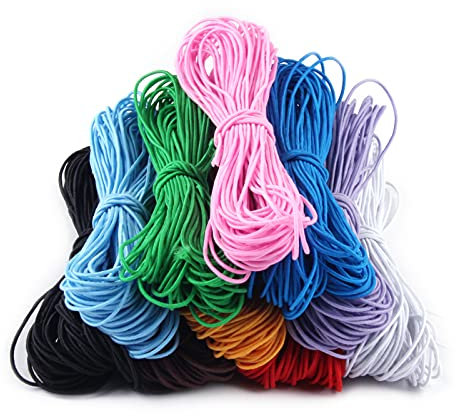 Candygirl 1mm Elastic Cord, 10 Colors Elastic String, 10 Yards Cord String for Bracelets, Necklaces, Jewellery Making, DIY Crafting Accessories