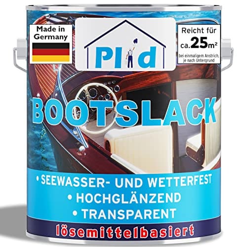 PLID® Barniz incoloro brillante para madera – Barniz transparente para madera resistente al agua – barnizado para encimeras de cocina – Barniz para parqué, escaleras, muebles de jardín y mostradores –
