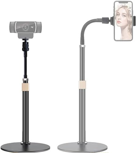 Etucro Webcam Stand, Flexible Gooseneck Video Stand Camera Holder for Logitech C922x C922 C930e C920S C920, Mobile Phones etc., Black (1/4 Inch Thread)