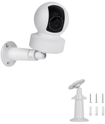 UYODM Wandhalterung kompatibel mit Kasa Indoor Pan/Kasa Smart KC110 Dome/Kasa Smart 2K QHD Sicherheitskamera Schwenken/Neigen, 360 Grad verstellbare Sicherheitshalterung Halterung Weiß (Kamera nicht