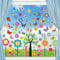 FullJoyHut Fensterbilder Frühling Selbstklebend, Klebefolie Anti-Kollision Aufkleber Fenster Deko Frühling Fenstersticker Blumen Schmetterling Baum Fensterfolie Fensterdeko