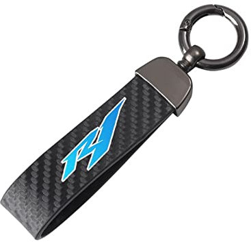 SXHM Motorrad Schlüsselanhänger Für Yamaha R1 YZF R1 1999 2018 2019 2020 YZFR1 YZF-R1 Motorrad Schlüsselband Schlüssel Kohlefaser Schlüsselanhänger (Farbe : Schwarz, Size : Normal)