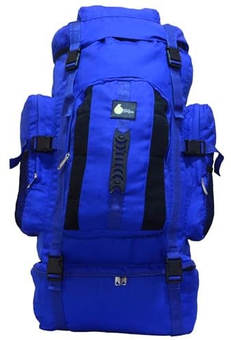 SiXsigma Sports Extra großer Reise-Camping-Rucksack, 120 l, schnell trocknend, großer Rucksack für Camping, Angeln und Wandern, idealer Wanderrucksack für Damen und Herren, Marineblau/Blau, 120 Litre