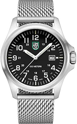 Luminox - G Kollektion Patagonia Steel - Herren Uhr - Aus der Schweiz 43mm - X2.2501.M - Taucheruhr mit Datumsanzeige Edelstahl-Gehäuse/Armband schwarzes Zifferblatt weiße Ziffern - 100m Wasserdicht