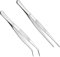 Pince à émousser incurvée 14 cm en acier inoxydable professionnel antidérapant, longue pince droite, 2 pinces à épiler pour animaux aquatiques, corail, bricolage, pousses de plantes réparer