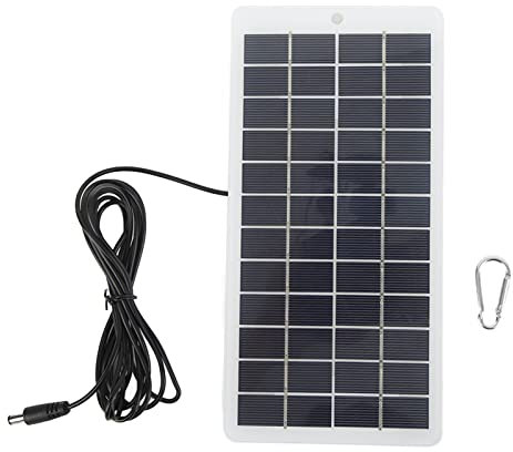 Cellule Solaire Portable Haute Efficacité Résistant Aux Intempéries Batterie Solaire Rechargeable, Panneau Pliable, avec Interface CC, Panneaux Solaires pour Feux De Circulation 5W 12V