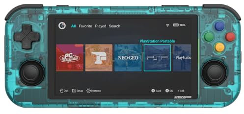 retroid Handheld Pocket 3 Plus Retro Game Console Android 11 WI-FI Console Emulatori multipli Palmare 4,7 pollici Display 4500mAh Batteria 4GB LPDDR4x 128GB eMMC [RETROID-PLUS-3-CL-BLUE]