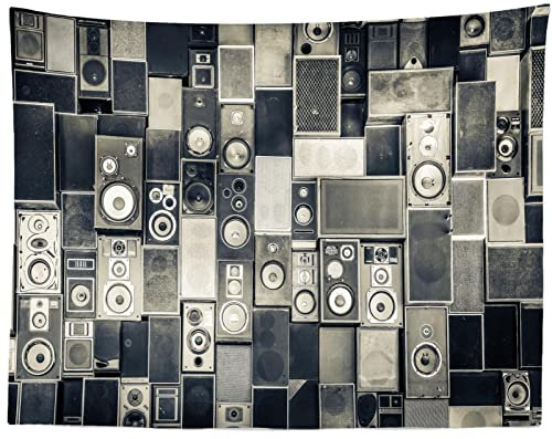CORFOTO 235x180cm Musik-Thema Wandteppich Vintage Style Music Sound Speakers Wall Picture Wandteppich Aesthetic Men Women Boys Girls Kids Bedroom Aesthetic Living Room Wandteppich Wanddekoration