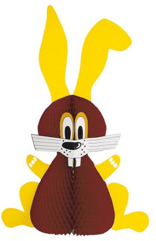 Deco Woerner Wabenpapier-Osterhase braun-gelb 44 x 70 cm Osterdekoration Hasen-Figur Papier-Hase