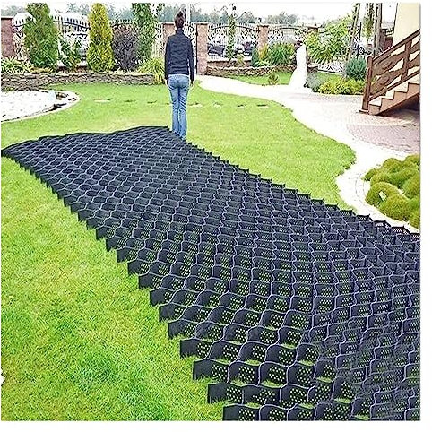 Kiesgitter Geogitter Kiesmatten Bodengitterstabilisator Für Erdreich, Unterbau Im Freien HDPE Geo-Gitter Aus Kies 2 Zoll Dick, Auffahrt Durchlässiges Pflastersystem Für Landschaftsbau Parkflächen ( Si