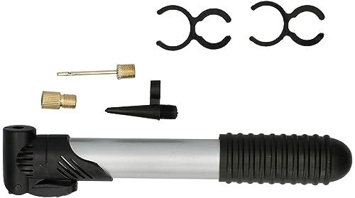 Doratex Industries Fahrradpumpe Ballpumpe mit Rahmenbefestigung und 3 Ventilen 20cm sehr leicht Mini Luftpumpe für alle Ventile geeignet