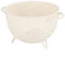 beifeier Metal Colander with Handle, 5-Quart Large Kitchen Strainer, Food-Safe Powder Coated, Three-Leg Universal Kitchen Basket for Pasta Vegetable Fruit (Cream)