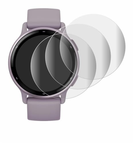 Savvies 4 Stück Full-Screen Schutzfolie für Garmin vivoactive 5 Full-Cover Displayschutz-Folie mit Installationshilfe [3D Curved, Transparent]