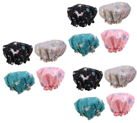 DOITOOL 12 Piezas gorras médicas unicornio hogar Eva spa gorros de desechables gorro elástico accesorios de elasticidad gorro de gorra de pelo De las mujeres