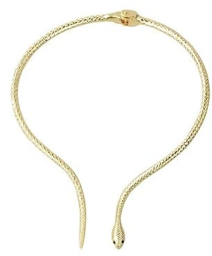 fdsmall Schlange Halskette für Frauen - Verstellbare Form Kragen, Flexible Punk Wrap, Multi-Purpose Strass Zubehör (Gold 03)