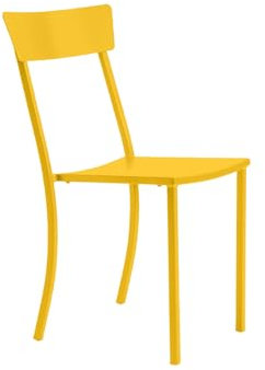 Mondo Viro Stuhl aus lackiertem Metall Mogan für den Garten, stapelbar, 47 x 52 cm, 85 cm (Gelb, 8)