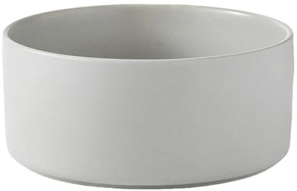 Welloyed 6'' Ceramic Dog Bowl - 30Oz Classic Dogs Food & Water Bowl for Small and Medium Breed Dogs, Heavy Duty Non-Slip Dog Dishes, Food Grade Stoneware Pet Bowl, Dishwasher & Microwave Safe, Grey