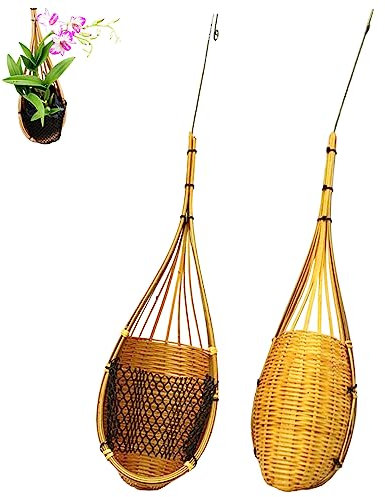 Fioriera da appendere per orchidee con gancio in metallo, 2 pezzi, cesto da appendere per orchidee tailandesi, multiuso, stile nido per uccelli, per decorazione da giardino