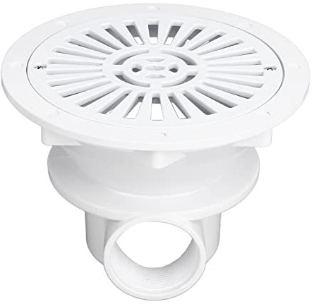 CDQL Siphon Principal de Fond de Piscine, Entrée d'eau de Drain Principal Blanc, Siphon de Sol pour Piscine Souterraine, Siphon Principal de Piscine dans Le Sol, Filetage Interne G2