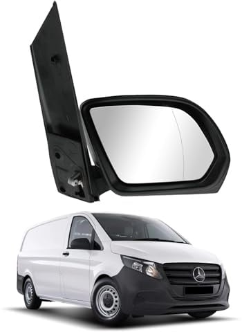 Convitex Außenspiegel Rechts für Mercedes Vito Kasten Mixto Tourer V-KLASSE W447 2014-2025 Elektrisch, Beheizbar, Manuell Einklappbar, Schwarz, Beifahrerseite, Ersetz A4478110500