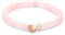 Echtes Rosenquarz Edelstein Armband mit 6mm Perlen und Edelstahlherz - verschiedene Längen - Heilstein Schutzstein Talisman Glücksbringer Geschenk (Rosenquarz, 20CM)