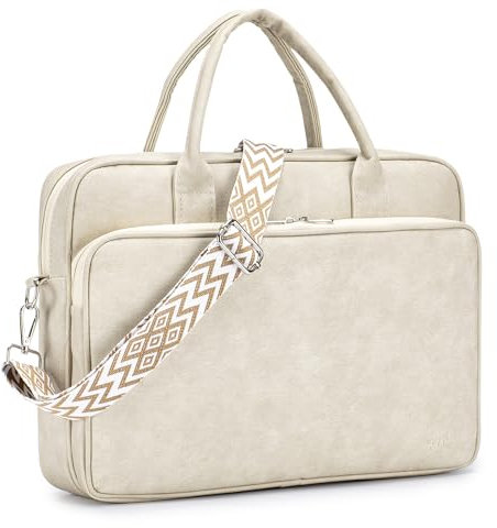 SUCIKORIO Sac Ordinateur Femme 15,6 Pouces, Imperméable Cuir Sac Cabas Femme Sacoche Ordinateur Portable Grand Sac à Main Travail Femme Sac à Bandoulière Sac Enseignant Pour Les Cours, Etudiante