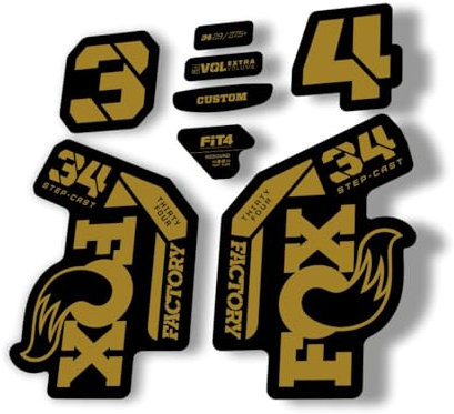 Autocollant de rechange pour fourche Fox 34 2023 Step Cast Series Gold (mat)