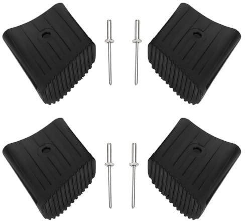 4Pcs Ladder Leveller, Durable Non Slip Noise Reduction Ladder Feet Covers Mat Floor Protectors with Screws for D-Type Aluminum Ladders