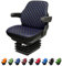 Binbir Trend Housse de siège de tracteur robuste pour tracteurs d'armoire sans appui-tête, housse de siège de chariot élévateur, motif camuflage, 8 couleurs (cuir noir – coutures bleues)