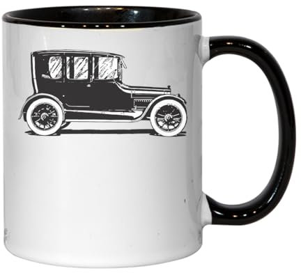 Atspauda Tee-/Kaffeetasse aus Keramik, Retro-Design, Schwarz