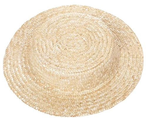 DINSOAVR Chapeau, chapeau de paille vintage, base pour bonnet victorien, casquette de plage résistante au soleil, chapeau de paille tissé respirant base photographie couvre-chef