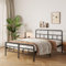 Yicensen Double Bed Frame with Curved Headboard and Footboard 135x190 cm, Black Double Platform Bed with Heavy Metal Slats for Stable Support, No Box Spring Needed, Noise Free, Easy Assembly