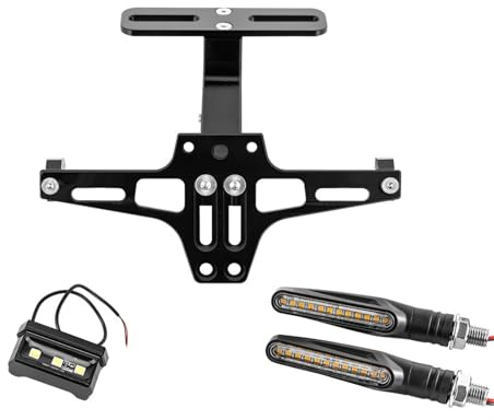 Porta targa Adatto per Duke 125 200 390 790 990 1190 Supporto per targa posteriore con luci a LED. Cornice targa(A set and 2pcs light)