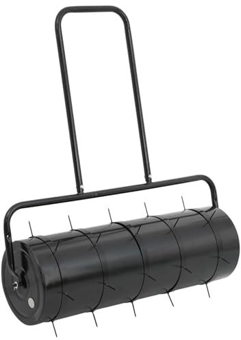 Rasenwalze mit Rasenlüfter Schwarz 63 L Eisen und Stahl 30x90cm