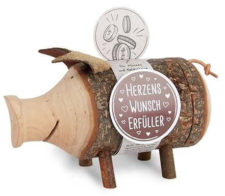 Herzenswunscherfüller aus dem Schwarzwald - Sparschwein Rudi aus Holz - Spardose - handgefertigt