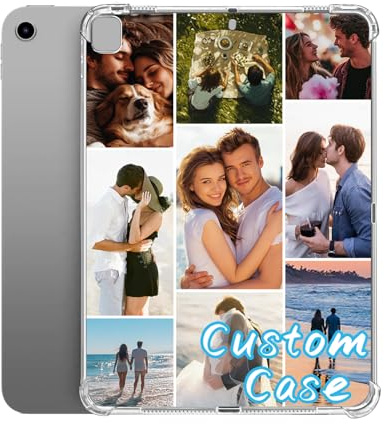 Custom Photo Personalized Case for iPad 9th Generation 10.2 inch 2021 (Model: A2603 A2604), iPad Custom Picture Text Slim Flexible Soft TPU Shockproof Anti-Fall Transparent Case（9A Photo）