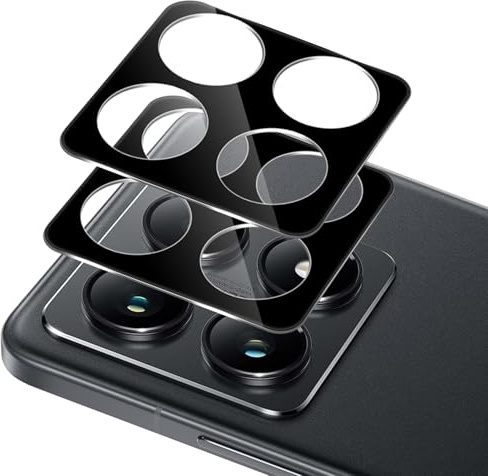 Xunzii 2 Piezas Protector de Lente Cámara para Xiaomi Mi 14T Pro 5G - [Negro], Dureza 9H Anti Arañazos Cristal Templado Película de Cámara, HD Sin Burbujas Protector de Cámara Vidrio Templado