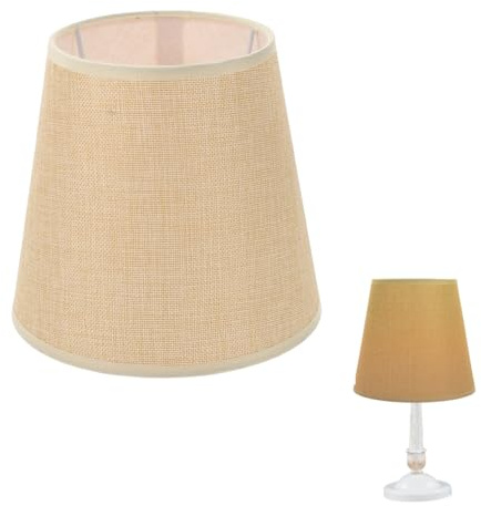 Didiseaon Lampenschirm Aus Leinenstoff E27 Für Schreibtischlampe Und Nachttischlampe Lampenschirm Ersatz Für Schlafzimmer Wohnzimmer Und Arbeitszimmer 19.00 X 19.00 X 17.00 cm