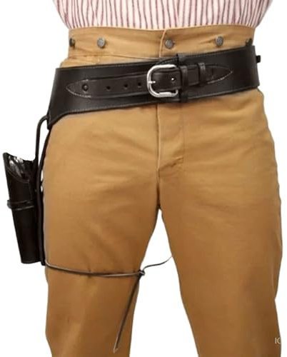 Cowboy-Holster, Leder-Cowboy-Waffengürtel, Verstellbarer Western-Waffengürtel für Cosplay, Maskerade, Party, Kaffee, Spielzeug und Spiele, Western-Holster