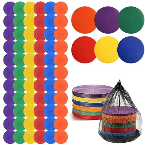 CISSIYOG 60 Discos de Marcador de 15 cm Antideslizantes para Entrenamiento | Con bolsa de red negra, juego de marcadores deportivos para fútbol, gimnasia, balonmano, baloncesto y campos de deporte
