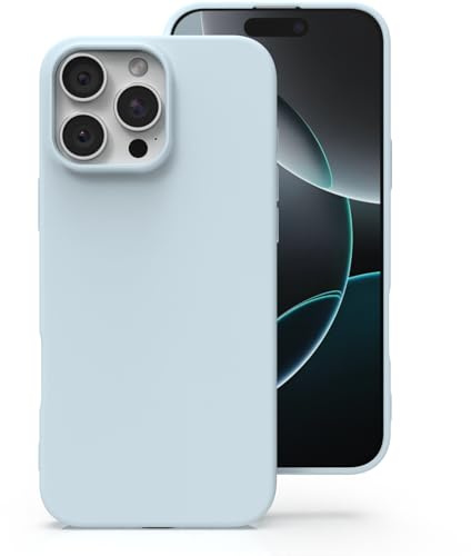 Zuvirelx Silicone Case for iPhone 16 Pro - Ice Blue | Thin, Non-Slip, Soft Grip, Minimalist, Shockproof, Pocket-Friendly