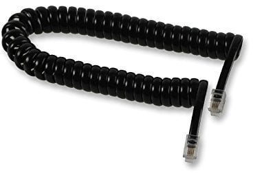 Replacement Telephone Handset Cords Coiled Cable (1 metre, Black) 30cms coiled