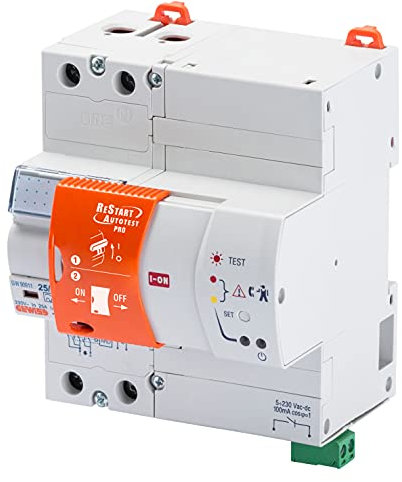 GEWISS - GW90901N - Restart Con Autotest Pro - Accoppiato Con Differenziale Puro - 2 Poli - 25 A Tipo A[Ir] Idn=0,03 A 230 V AC - 5 Moduli En 50022