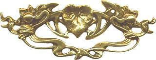 Antikhof Möbelbeschlag Jugendstil Messing gegossen Patiniert,Größe:2,7x11,9 cm,Bestellnummer: MK 12
