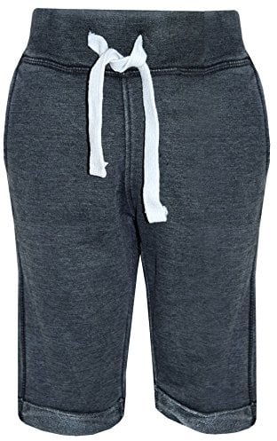 A2Z 4 Kids Boys Fleece Shorts Sportswear Activewear Casual Summer - Boys Fleece Shorts Black 13-14