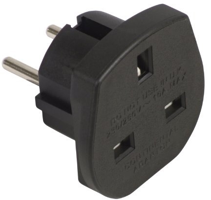 Adaptateur prise anglaise en prise francaise (Couleur Blanc ou Noir en fonction du stock dispo)