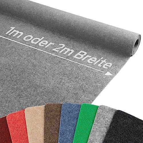 Primaflor Event- & Messeteppich RIPS MALTA – Grau - 200x400 cm – Robuster Nadelfilzteppich mit rutschfester, schalldämmender Oberfläche – ideal für den Innenbereich